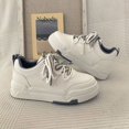 thumbnail image 1 of Zapatos blancos pequeños de suela gruesa para mujer, de primavera y otoño, combinables, con cabeza redonda, estilo universitario, zapatos casuales de tabla para estudiantes, 1 of 6