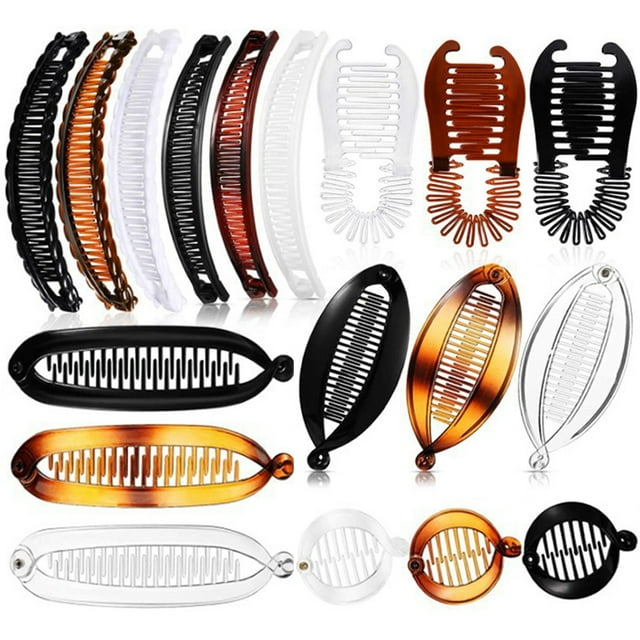 Ensemble de Pinces Banane Française : Pince à Cheveux Vintage Queue de Poisson Peigne Clincher Porte-Queue de Cheval