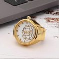 thumbnail image 2 of Montre à quartz pour femme, cadran rond, motif fleur de rose, or, 2 of 4