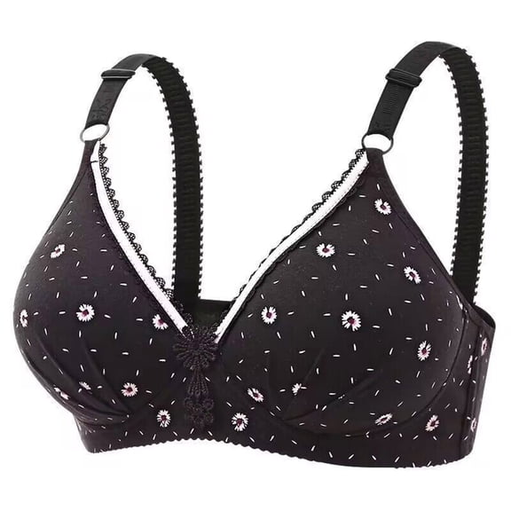 ATENAR Womens Bras,Wireless Bras for Women,Bras for Women,Stretch Fabric,Breathable,Solid,Nylon,Spandex,Black,M