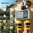 thumbnail image 3 of Temporizador de agua para manguera de jardín, temporizador de aspersor con retardo de lluvia/riego Manual/sistema de controlador de riego automático 2 salidas, 3 of 5