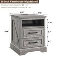 thumbnail image 2 of XgoodX 18" Farmhouse Nightstand with Charging Station,End Table with 2 Drawers Storage,Side Table,Bedside Cabinet for Bedroom,Living Room,Grey, 2 of 9
