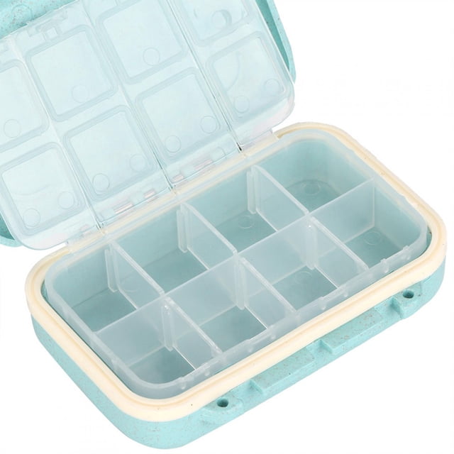 Caja de pastillas, portátil, 8 rejillas, organizador de pastillas, caja para tableta, estética elegante Jadeshay A