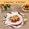 thumbnail image 4 of Red Grey Round 15 Inch Placemats Set of 4, Geometric Circle Modern Abstract Simple Art HeatResistant Non Slip Place Mats for Dining Table, Wipeable Braided Kitchen Table Mats for Housewarming, 4 of 9