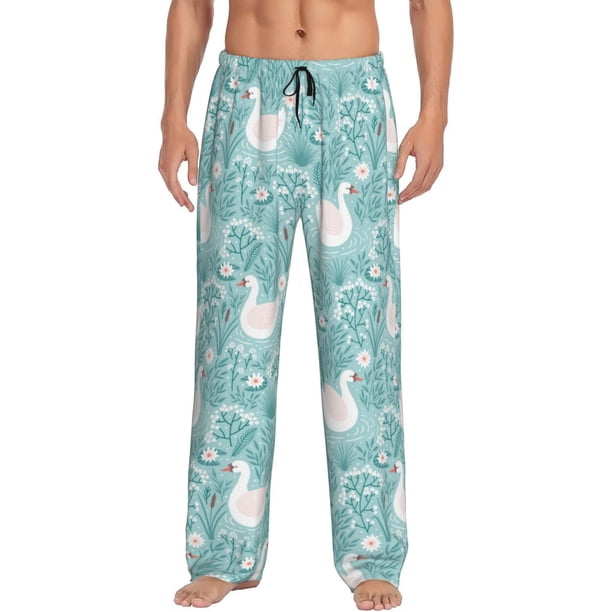 Balery Swan And Flowers4 Pantalones de pijama para hombre, pijama ultraligero, pantalón de descanso-XX-Large