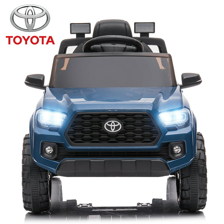 Toyota Tacoma 12V Kids Ride On Truck Car w/ Parent Remote Control, LED MP3 Player, Horn, Blue - Walmart.com