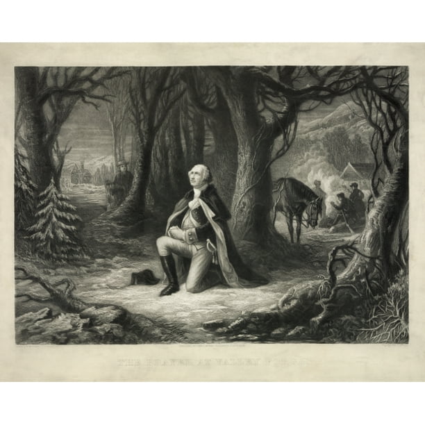 Print: The Prayer At Valley Forge, 1866