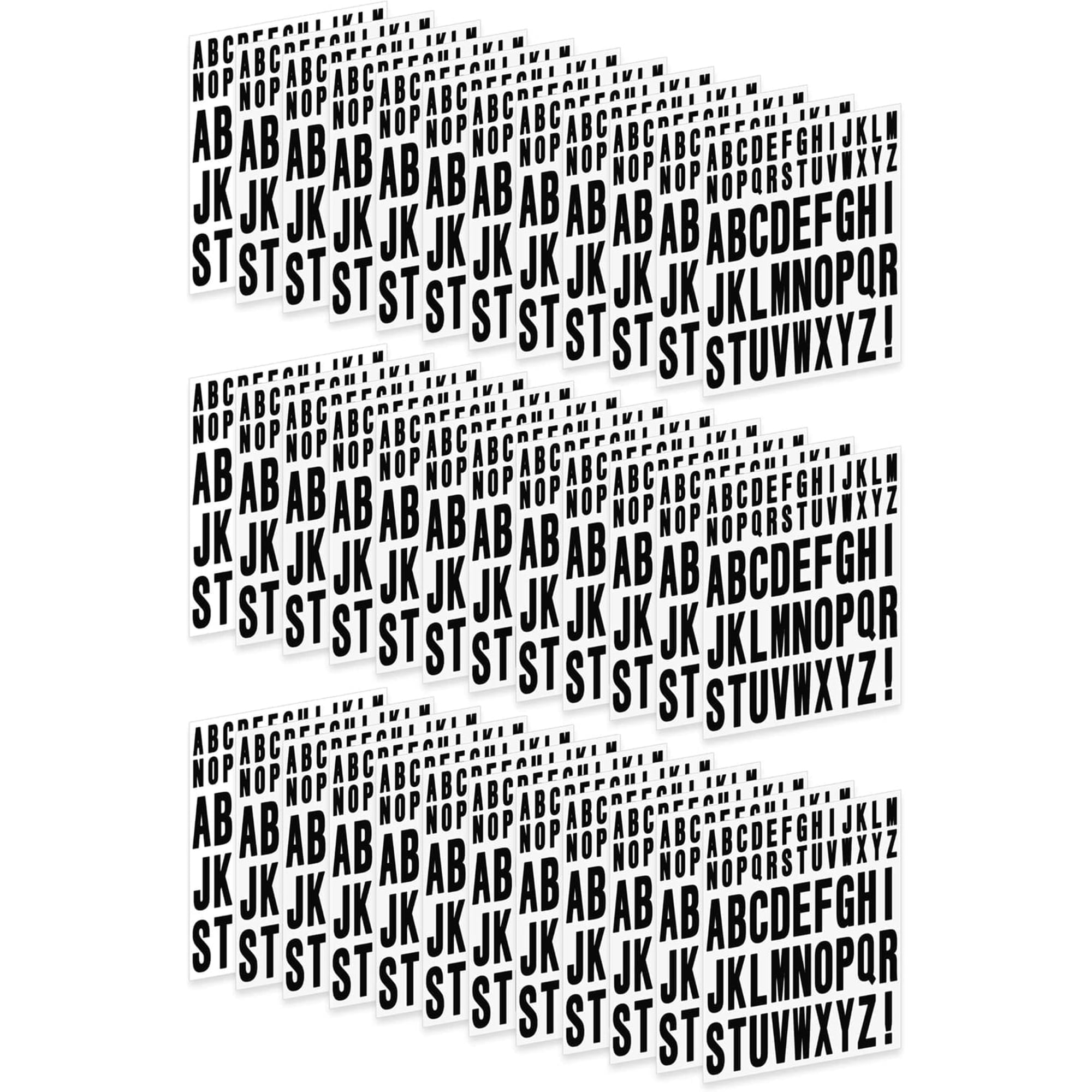 KTUYPOER 36 Sheets 1908 Pcs Black Alphabet Stickers - 1" & 2" Waterproof Vinyl Self-Adhesive Decals