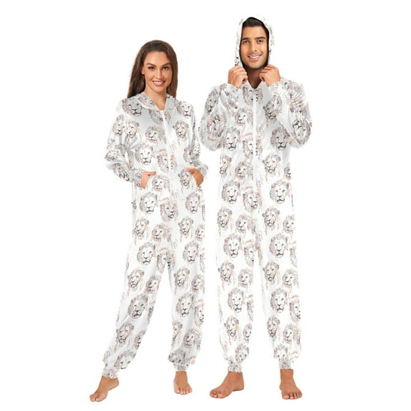 joogoo Art Lions Unisex Adults Onesies Pajamas Jumpsuits L