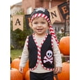 thumbnail image 3 of RUINIXCW Toddler Baby Boy Girl Halloween Pirate Costume Kids Pirate Captain Costume Infant Halloween Cosplay Outfit Vest Hat Set Role Play Clothes, 3 of 7