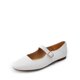 thumbnail image 1 of Zapatos planos Mary Jane para mujer DREAM PAIRS punta cuadrada blancos talla 8.5, 1 of 6