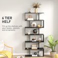 thumbnail image 4 of HOMCOM 76" 6-Tier Wooden Bookcase S Shaped Storage Display Shelf, 4 of 10