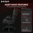 thumbnail image 6 of N-GEN Black Gaming Chair, Flip-up Armrest Computer Chair Ergonomic Office Chair PU Leather Desk Chair Executive Adjustable Swivel Task Chair, 6 of 8