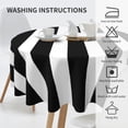 thumbnail image 4 of Black and White Stripes Tablecloth Round 60 Inch,Geometric Line Polyester Circle Table Cloth,Wrinkle Stain Resistant Washable Table Cover for Kitchen Dining Room Holiday Party Picnic Patio, 4 of 6
