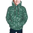 thumbnail image 2 of Bingfone Green Christmas Pattern Youth Classic Hoodies Soft Hooded Pullover Sweatshirts for Girls and Boys, 2 of 6
