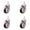 4 Swivel - No Brakes  - Maroon, variant on 5 Inch SS Maroon Polyurethane 3/8 Inch Threaded Stem Caster Set Total Lock Brake