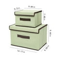 thumbnail image 3 of Caja de almacenamiento plegable con tapa (paquete de 2, grande y pequeña) | Organizador de juguetes y armario de tela no tejida | Plegable para un fácil almacenamiento | Organización del hogar, la, 3 of 6
