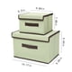 thumbnail image 3 of Caja de almacenamiento plegable con tapa (juego de 2 piezas, grande y pequeña) | Organizador de armario de tela no tejida | Almacenamiento para habitación y oficina | Gris, verde, beige y rosa, 3 of 6