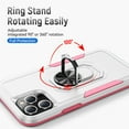 thumbnail image 2 of iPhone 12 Case, iPhone 12 Pro Case, 360 Rotate Ring Stand Rugged Lightweight Slim Impact-Resistant Full Body Shockproof Protective Bumper Case For iPhone 12 Pro / 12 6.1",White + Pink, 2 of 8