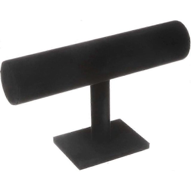 Hovering T-Bar Bracelet Necklace Earring Bangle Pendants Anklet Tower Watch Key Jewelry Display Stand for Home Organization (Black Velvet)