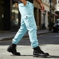 thumbnail image 6 of SAWOBUUN Mens Cargo Jogger Pants Elastic Waist Casual Pants Slim Fit Outdoor Work Hiking Joggers with Multi Pockets, 6 of 6