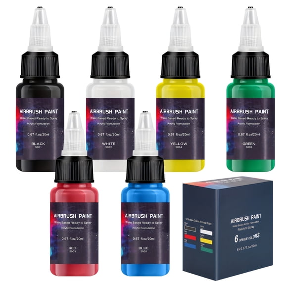 Airbrush Paint，Suriwee 6-Color Acrylic Airbrush Paint Set