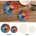 thumbnail image 4 of Coolnut 2Pcs Fire Ice Face Pot Holders, Round Cotton Thread Weave Trivets Pot Holders Set for Pot, Bowl, Hot Dishes, Plates, Coasters Home Decor Gifts, 4 of 7