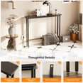 thumbnail image 5 of 39" Console Table with Power Outlet, 5.9" Narrow Sofa Table, Black | Entryway Table with Charging Station & 4.9 Ft Extension Cord & Adjustable Feet, behind Couch Table for Living Room, Hallway, 5 of 7