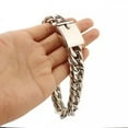 thumbnail image 4 of QQTDFG 16mm Curb Cuban Rombo Link Bracelet Men Boy 316L Stainless Steel Chain Bangle-Silver-8.5 inches bracelet, 4 of 7