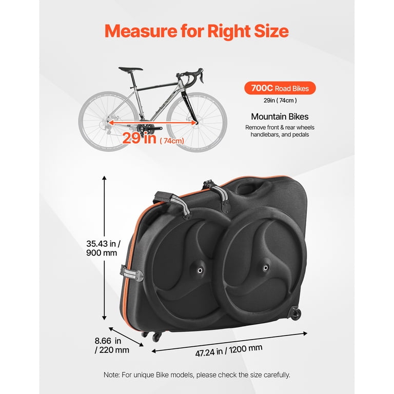 KFFKFF Bike Travel Case with EVA Hard Shell, Quick-Release Buckle
