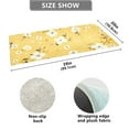 thumbnail image 3 of Yellow Floral Bathroom Rug 39x20 Non Slip Quick Dry Washable Bathroom Mats for Bedroom Living Room Kitchen, 3 of 7