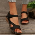 thumbnail image 4 of Viluyesy Wedge Sandals for Womens, Open Toe Arch Support Ankle Strap Casual Slingback Shoes Black, 4 of 8
