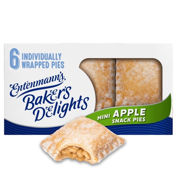 Entenmann's Baker's Delights Apple Snack Pies, 6 packs, Soft Mini Snack Cakes, 12 oz Box