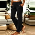 thumbnail image 2 of yillto Lounge Pajama Pants for Women Elastic Waist Straight Pants Comfy Soft Pocket Pjs Sleepwear, 2 of 6