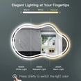 thumbnail image 4 of Frameless 36"x 20" Irregular LED Anti-Fog Tempered Glass Bathroom Vanity Mirror Asymmetrical Front and Backlit Wall Mirror, 4 of 11