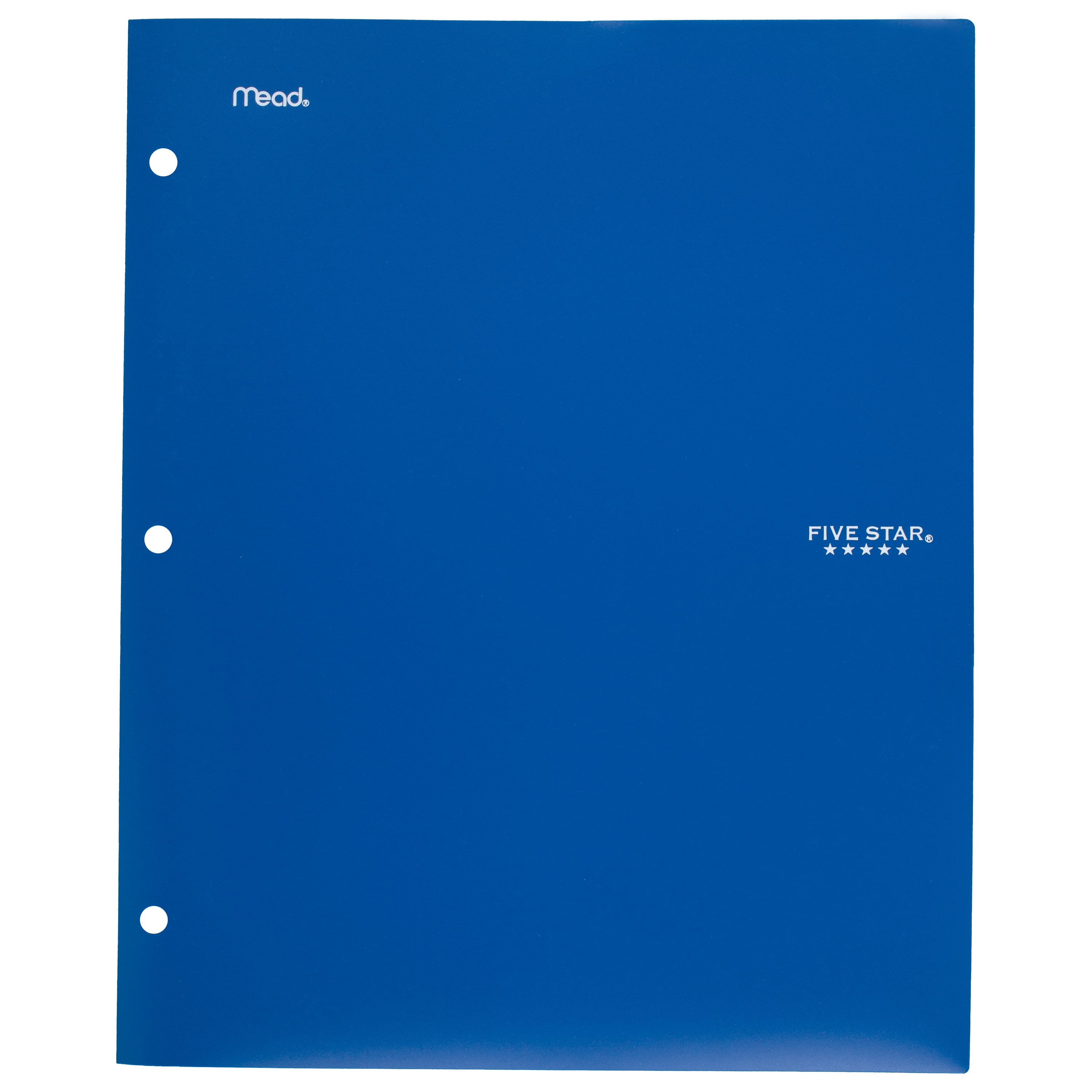 Five Star 2-Pocket Stay-Put Plastic Folder, Cobalt Blue (37447)