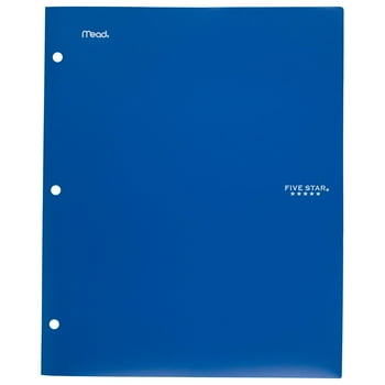 Five Star 2-Pocket Stay-Put Plastic Folder, Cobalt Blue (37447)