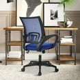 thumbnail image 2 of CL.HPAHKL Ergonomic Task Office Chair, Mesh Computer Chair with Lumbar Support Adjustable Mid Back Swivel Rolling Chair with Armrests, Ideal for Home Office & Study, Blue, 2 of 7