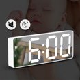 thumbnail image 1 of DEBGFS Digital Alarm Clock LED Clock Non Ticking Charging Cable/Battery Powered Alarm Clock for Home Bedroom Decor,whiteshell, 1 of 3