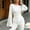 White, variant on IUYRTFE Women's Striped Bell Sleeve Blouse Crew Neck Slim Fit Waisted Casual Fall Top