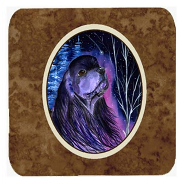 Carolines Treasures SS8385FC sous-Verres en Mousse Cocker Spaniel Nuit Étoilée - Ensemble de 4 - 3.5 x 3.5 Po.