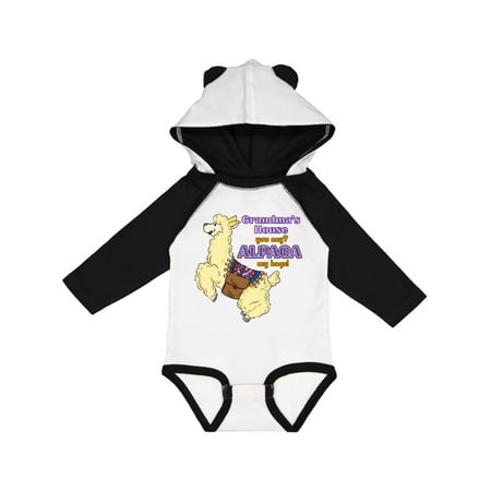 

Inktastic Cute Jumping Alpaca-Grandma s House You Say ALPACA my bags! Gift Baby Boy or Baby Girl Long Sleeve Bodysuit