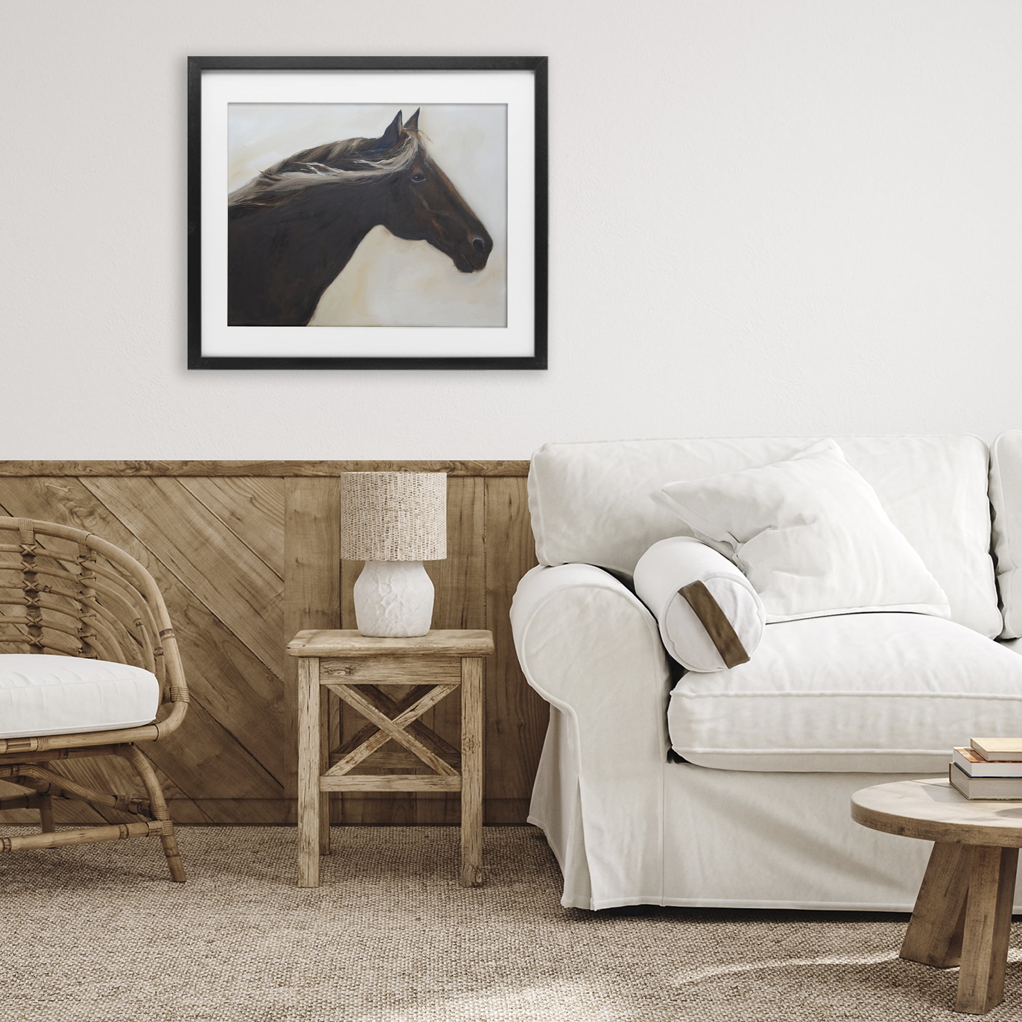 Stupell Industries The Mare In Profile Black Framed Print Under Glass, design by Jadei Graphics