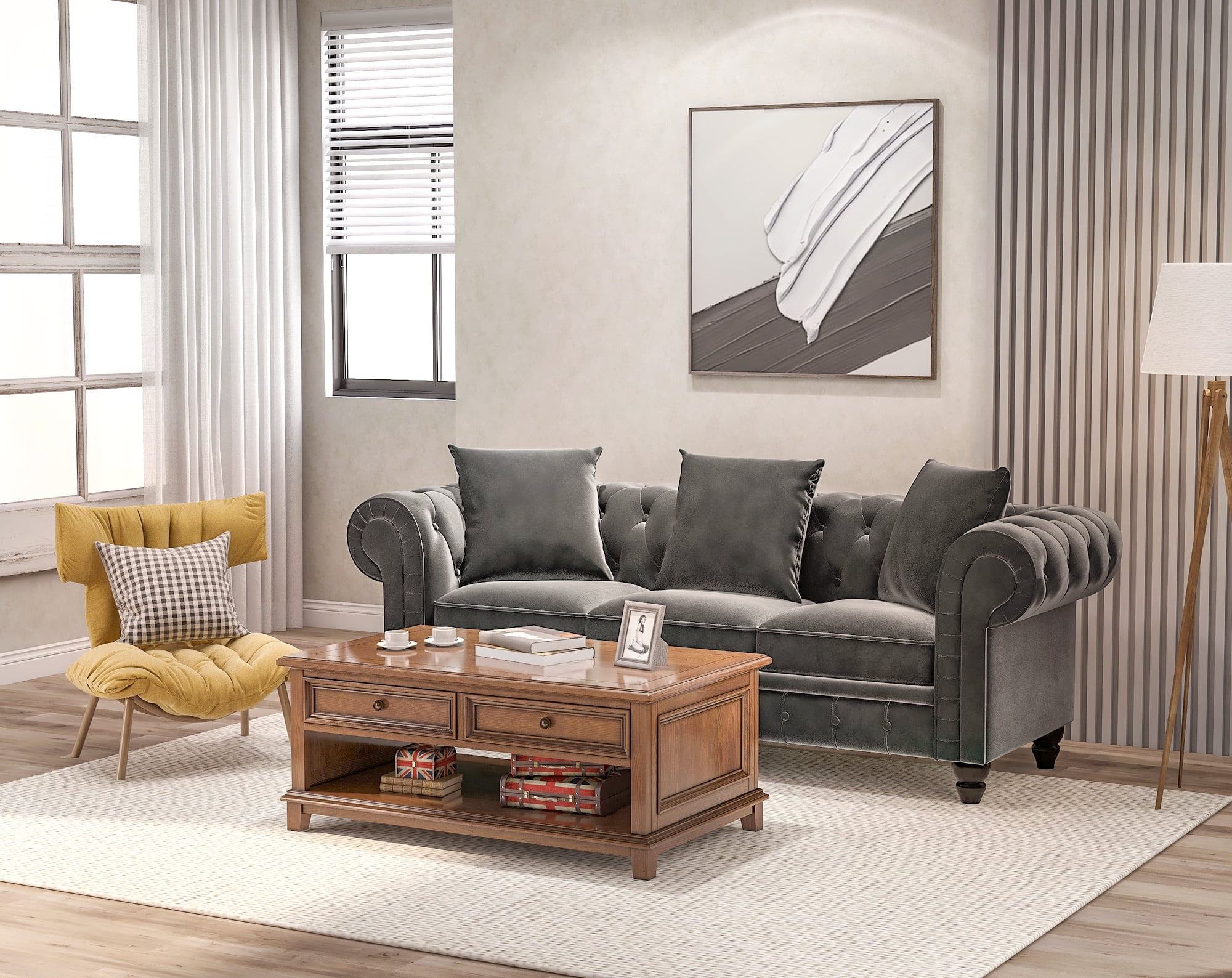 Modern velvet online sectional sofa