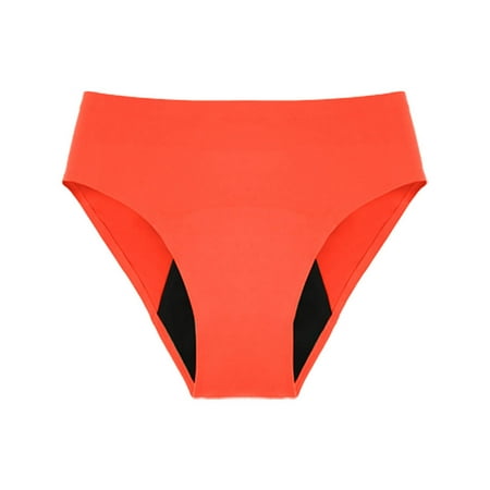 Up to 30% OFF  Fashion Women Solid Color High Waist Periods Bikini Bottoms  Menstruation Swimsuit Briefs  Comfortable Seamless  Quick Dry  For Beach/Swimming | Sopatenor  Orange 2XL