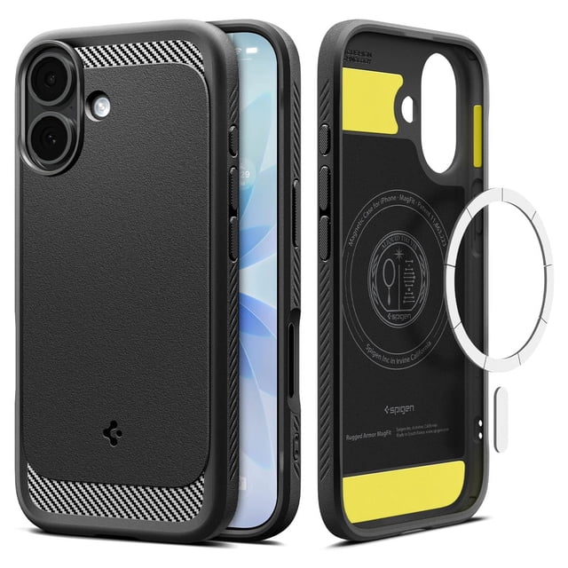 Funda Spigen Rugged Armor MagFit para iPhone 17 en Negro Mate