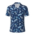 thumbnail image 2 of Daiia Blue Bus Pattern Men’s Polo Shirts,Solid Deck Shirt,Classic Fit, Breathable Cotton Polo for Casual and Sport Wear-Small, 2 of 7