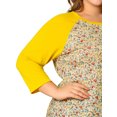 thumbnail image 7 of Unique Bargains Women's Plus Size Floral Tops Round Neck 3/4 Sleeves Modern Color Blouse, 7 of 7