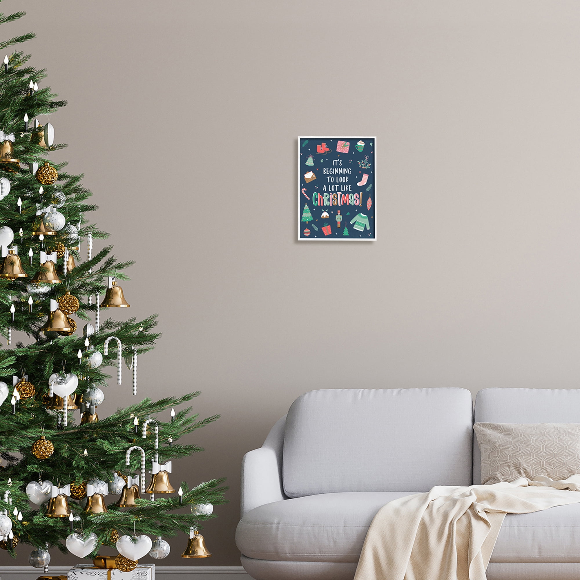 Beginning To Look Like Christmas Varied Festive Details Inspirational Graphic Art Framed Art Print Wall Art
