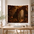 thumbnail image 5 of Stone Archway in Autumn Forest, Moody Rustic Style for Dark Academia Decor Fans, Woodland Path Wall Decor, Housewarming Gift, Tapestry Wall Hanging for Bedroom and Study Room, 5 of 7